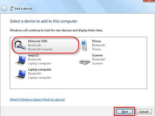 seleccionar dispositivo para emparejar con bluetooth en windows 7